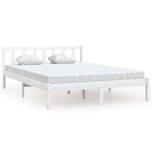vidaXL Cadre de lit sans matelas blanc bois massif 140x200 cm