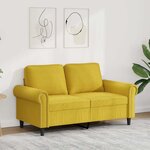 vidaXL Canapé à 2 places Jaune 120 cm Velours
