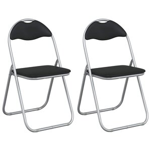 vidaXL Chaise pliante 2 Pièces Noir et gris 48 x 43 5 x 81 cm Simili cuir