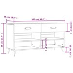 vidaXL Banc à chaussures chêne sonoma 102x35x55 cm bois d'ingénierie