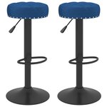 Vidaxl tabourets de bar 2 pcs bleu velours