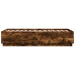 vidaXL Cadre de lit avec lumières LED chêne fumé 90x190 cm