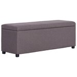 Banquette pouf tabouret meuble banc avec compartiment de rangement 116 cm taupe polyester 3002064