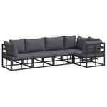vidaXL Ensemble de canapé de jardin 5 pc Noir Aluminium