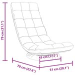 VidaXL Fauteuil de sol pivotant blanc 70x51x79 cm tissu