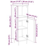 vidaXL Armoire de salle de bain chêne artisanal 30x30x100 cm