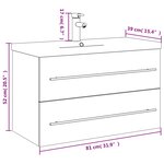 vidaXL Armoire lavabo de salle de bain avec bassin intégré blanc