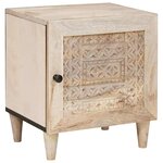 vidaXL Table de chevet Beige 40 x 33 x 46 cm bois de manguier massif