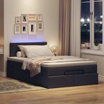 vidaXL Lit ottoman avec matelas marron foncé 120x200 cm tissu