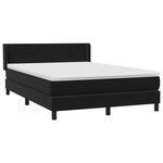 vidaXL Sommier à lattes de lit avec matelas noir 160x220 cm velours