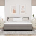 vidaXL Lit à ressorts avec tête de lit Taupe 180 x 200 cm tissu