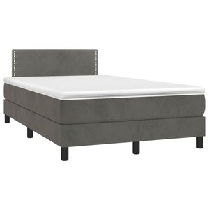 vidaXL Sommier à lattes de lit et matelas gris foncé 120x190cm velours
