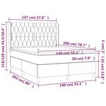vidaXL Sommier à lattes de lit avec matelas Bleu 140x200 cm Tissu