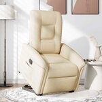 vidaXL Fauteuil inclinable électrique crème tissu