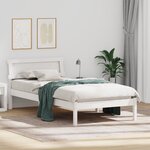 vidaXL Cadre de lit Blanc 90 x 190 cm Bois massif en pin