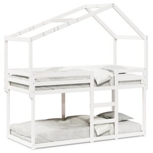 vidaXL Lit superposé sans matelas blanc 90x200 cm bois de pin massif