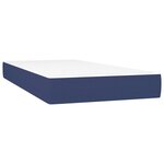 vidaXL Sommier à lattes de lit et matelas et LED Bleu 100x200 cm Tissu