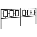 vidaXL Tête de lit métal noir 200 cm
