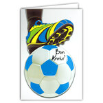 Carte FLUO Bon Anniversaire Football Sport avec Enveloppe 12x17,5cm