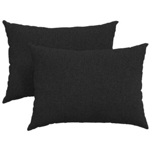 vidaXL Coussins de canapé 2 Pièces Noir 70 x 50 cm tissu