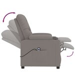 vidaXL Fauteuil inclinable électrique Taupe Tissu