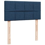 vidaXL Sommier à lattes de lit avec matelas Bleu 90x190 cm Tissu
