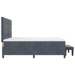 vidaXL Lit à ressorts avec matelas Gris foncé 200 x 200 cm Velours