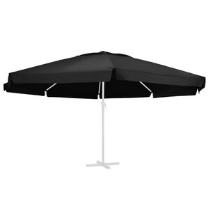 vidaXL Tissu de remplacement pour parasol d'extérieur Noir 610 cm