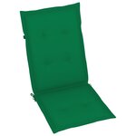 vidaXL Chaises de jardin lot de 6 avec coussins vert Bois teck massif