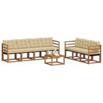 vidaXL Ensemble de canapés d'extérieur 8 Pièces Naturel et Beige