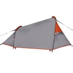 vidaXL Tente de camping tunnel 2 personnes gris et orange imperméable