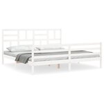 vidaXL Cadre de lit sans matelas blanc 200x200 cm bois massif
