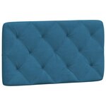 vidaXL Coussin de tête de lit bleu 80 cm velours
