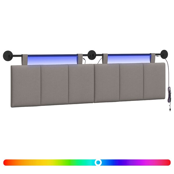 vidaXL Tête de lit suspendue Taupe Velours
