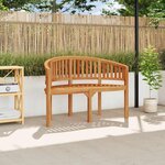 vidaXL Banc de jardin en forme de banane 120 cm Teck solide