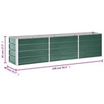 vidaXL Lit surélevé de jardin Acier galvanisé 240x40x45 cm Vert