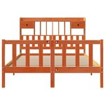 vidaXL Lit bibliothèque sans matelas cire marron 140x190 cm pin massif