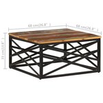 vidaXL Table basse 68x68x35 cm Bois de récupération massif