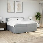 vidaXL Sommier à lattes de lit avec matelas Gris clair 200x200cm Tissu