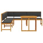 Ensemble de jardin 4 pièces avec coussins en acacia
