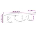 vidaXL Porte-manteau mural Bois ancien 40 x 10.5 x 10.5 cm