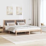 vidaXL Cadre de lit avec tête de lit Taupe 160 x 200 cm Pin massif