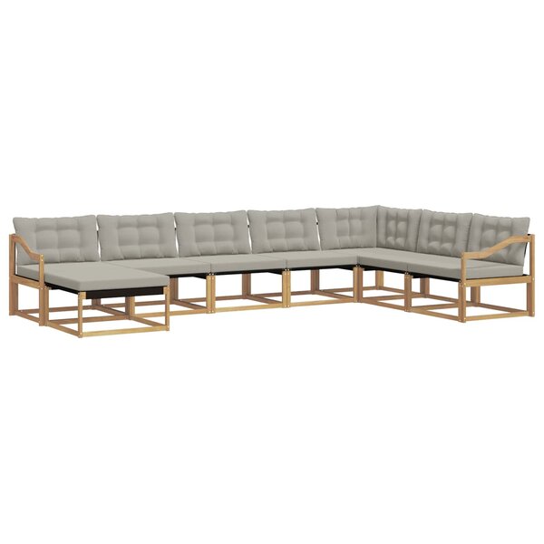 vidaXL Ensemble de canapés d'extérieur 8 pc Blanc et gris clair