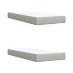 vidaXL Sommier à lattes de lit et matelas Gris clair 200x200cm Velours