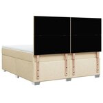 vidaXL Sommier à lattes de lit avec matelas Crème 180x200 cm Tissu