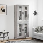 vidaXL Buffet haut Sonoma gris 69 5x34x180 cm Bois d'ingénierie