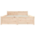 vidaXL Cadre de lit bois massif 135x190 cm double