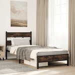 vidaXL Cadre de lit en métal sans matelas chêne fumé 75x190 cm