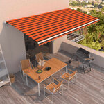 vidaXL Auvent rétractable automatique 600x300 cm Orange et marron