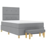 vidaXL Lit à ressorts avec matelas Gris clair 120 x 200 cm tissu